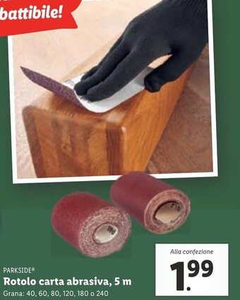 Lidl PARKSIDEⓇ Rotolo carta abrasiva, 5 m offerta