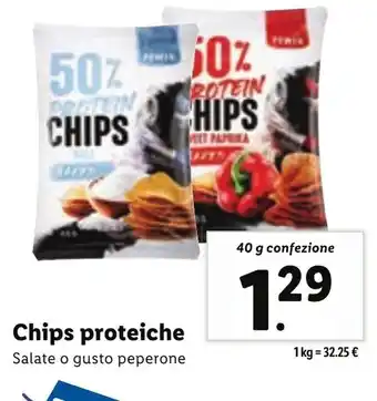 Lidl Chips proteiche 40 g confezione offerta