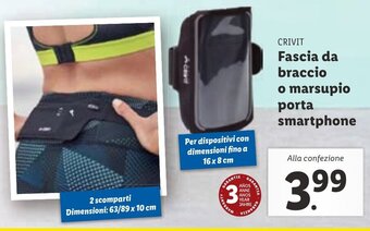 CRIVIT Fascia da braccio o marsupio porta smartphone