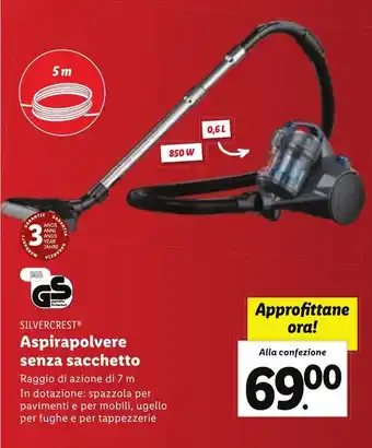Lidl SILVERCRESTⓇ Aspirapolvere senza sacchetto offerta