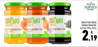 Conad CONFETTURE VERSO NATURA CONAD BIO vari tipi, 330 g, 340 g offerta