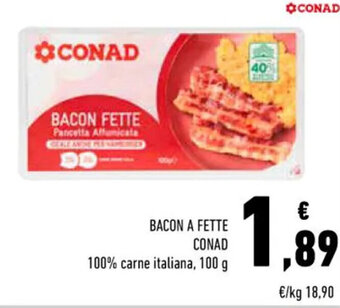 Conad BACON A FETTE CONAD 100 g offerta