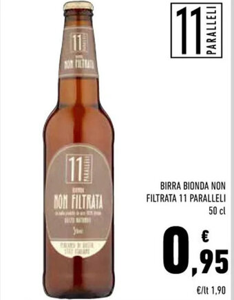 Conad BIRRA BIONDA NON FILTRATA 11 PARALLELI 50 cl offerta