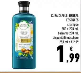 Conad CURA CAPELLI HERBAL ESSENCES shampoo 250 o 225 ml, balsamo 200 ml, 250 ml offerta