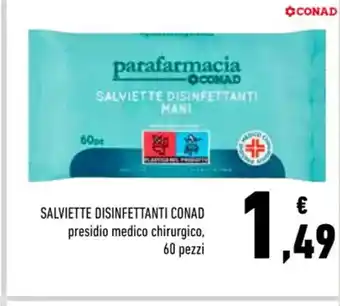 Conad SALVIETTE DISINFETTANTI CONAD 60 pezzi offerta