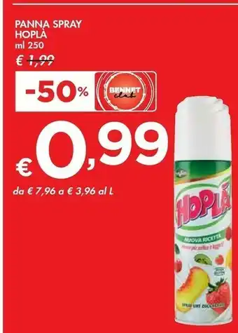 Bennet Tre Valli - Hoplà Panna Spray 250 G(ml) offerta
