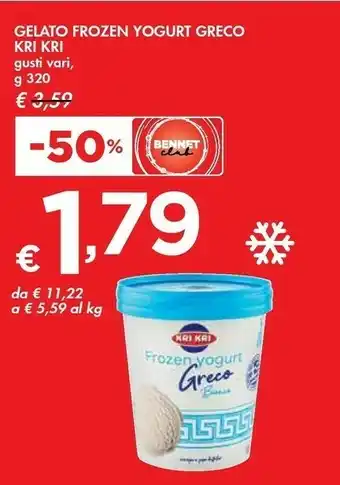 Bennet Kri kri Frozen Yogurt Greco Caramello Salato offerta