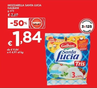 Bennet Galbani Mozzarella Santa Lucia 375 G(ml) offerta