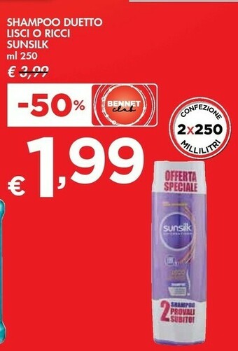 Bennet Sunsilk Shampoo Duetto Lisci O Ricci offerta