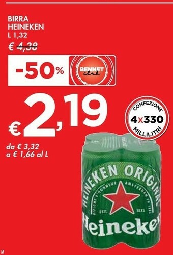 Bennet Heineken Birra offerta