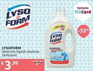 Ipersoap Lysoform detersivo liquido lavatrice offerta