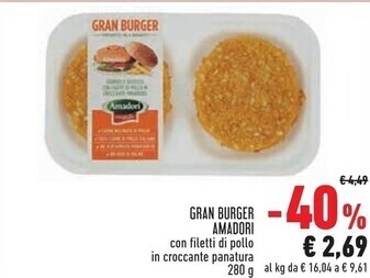 Conad Superstore Amadori gran burger offerta