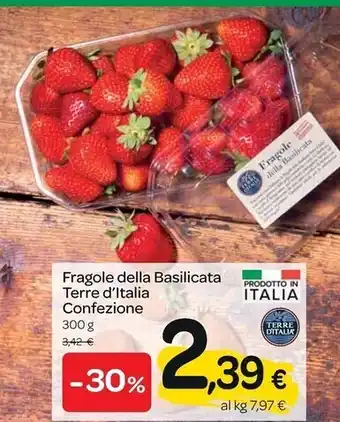 Carrefour Express Terre d'italia fragole della basilicata confezione offerta