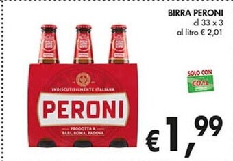 Coal Peroni birra offerta