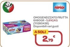 Bimbo Store Nipiol omogeneizzato frutta 6x80 gr offerta