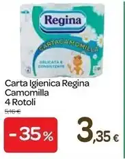 Carrefour Express Regina carta igienica camomilla 4 rotoli offerta