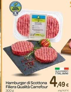 Carrefour Express Carrefour hamburger di scottona filiera qualità offerta