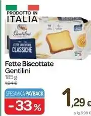 Carrefour Express Gentilini fette biscottate offerta