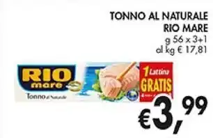 Coal Rio mare tonno al naturale offerta