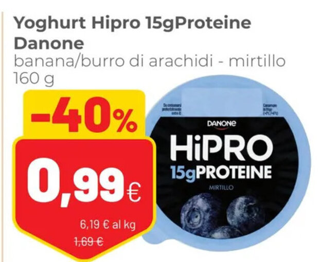 Yoghurt Hipro 15gProteine Danone 160 g offerta di Coop