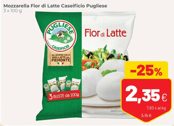 Coop Mozzarella Fior di Latte Caseificio Pugliese 3 x 100 g offerta