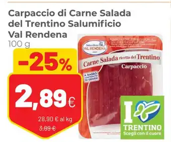 Coop Carpaccio di Carne Salada del Trentino Salumificio Val Rendena 100 g offerta