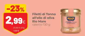 Coop Filetti di Tonno all'olio di oliva Rio Mare 130 g offerta
