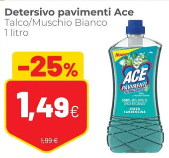 Coop Detersivo pavimenti Ace Talco/Muschio Bianco 1 litro offerta