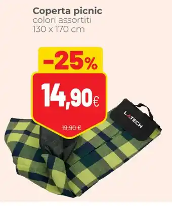 Coop Coperta picnic colori assortiti 130 x 170 cm offerta