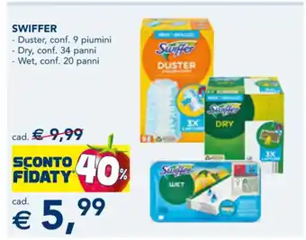 Esselunga SWIFFER - Duster, conf. 9 piumini - Dry, conf. 34 panni - Wet, conf. 20 panni offerta