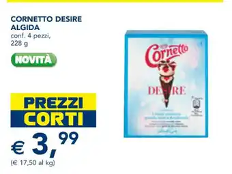 Esselunga CORNETTO DESIRE ALGIDA conf. 4 pezzi, 228 g offerta