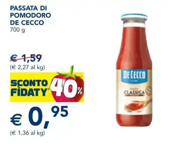 Esselunga PASSATA DI POMODORO DE CECCO 700 g offerta