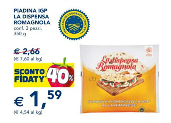 Esselunga PIADINA IGP LA DISPENSA ROMAGNOLA conf. 3 pezzi, 350 g offerta