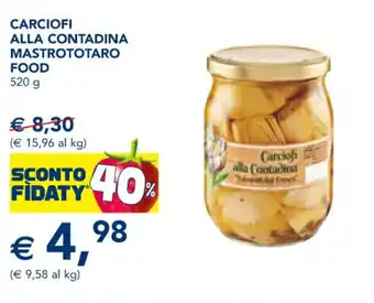 Esselunga CARCIOFI ALLA CONTADINA MASTROTOTARO FOOD 520 g offerta