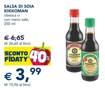 Esselunga SALSA DI SOIA KIKKOMAN classica o con meno sale, 250 ml offerta