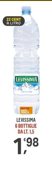 Supermercati Dok Levissima acqua offerta