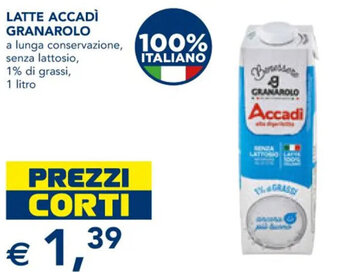Esselunga LATTE ACCADÌ GRANAROLO 1 litro offerta