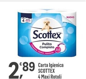 Supermercati Dok Scottex carta igienica 4 maxi rotoli offerta