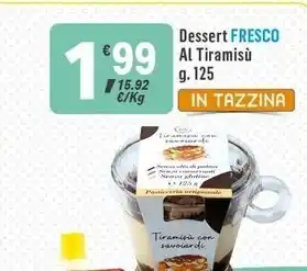 Dessert fresco al tiramisù