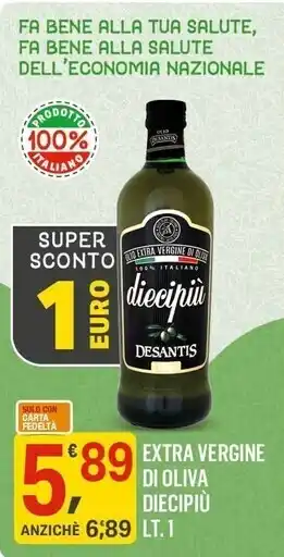 Supermercati Dok Desantis extra vergine di oliva diecipiu offerta