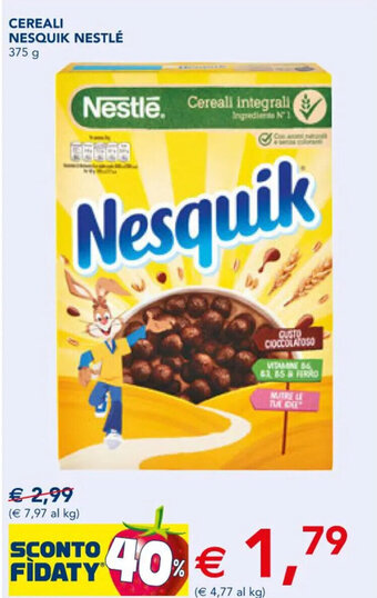 Esselunga CEREALI NESQUIK NESTLÉ 375 g offerta