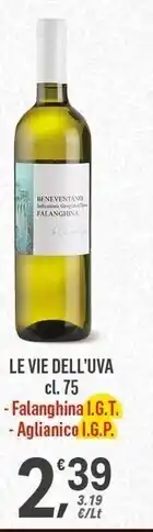 Supermercati Dok Le vie dell'uva falanghina i.g.t - aglianico i.g.p offerta