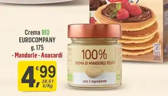 Supermercati Dok Eurocompany crema bio - mandorle - anacardi offerta