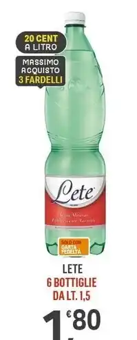 Supermercati Dok Lete acqua 6 bottiglie offerta