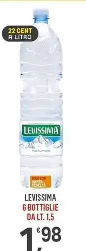 Supermercati Dok Levissima acqua 6 bottiglie offerta