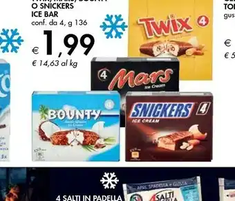 Bennet Twix/ Mars/ Bounty/ Snìckers Ice Bar offerta