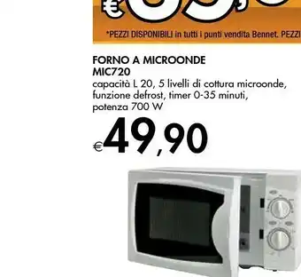 Bennet Forno A Microonde MIC720 offerta