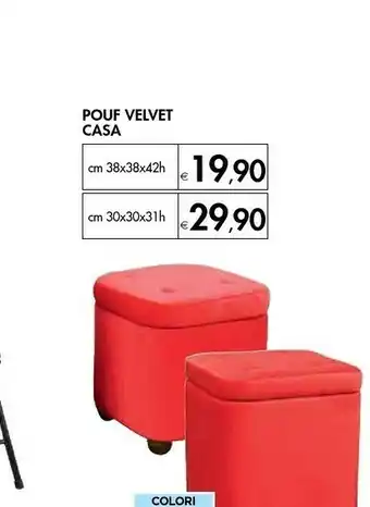 Bennet Casa Pouf Velvet offerta