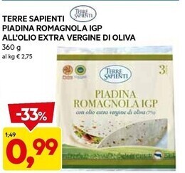 DPiù Terre sapienti piadina romagnola igp all'olio extra vergine di oliva offerta