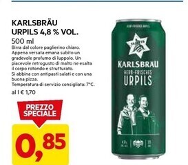 DPiù Karlsbràu - urpils 4,8 % vol offerta
